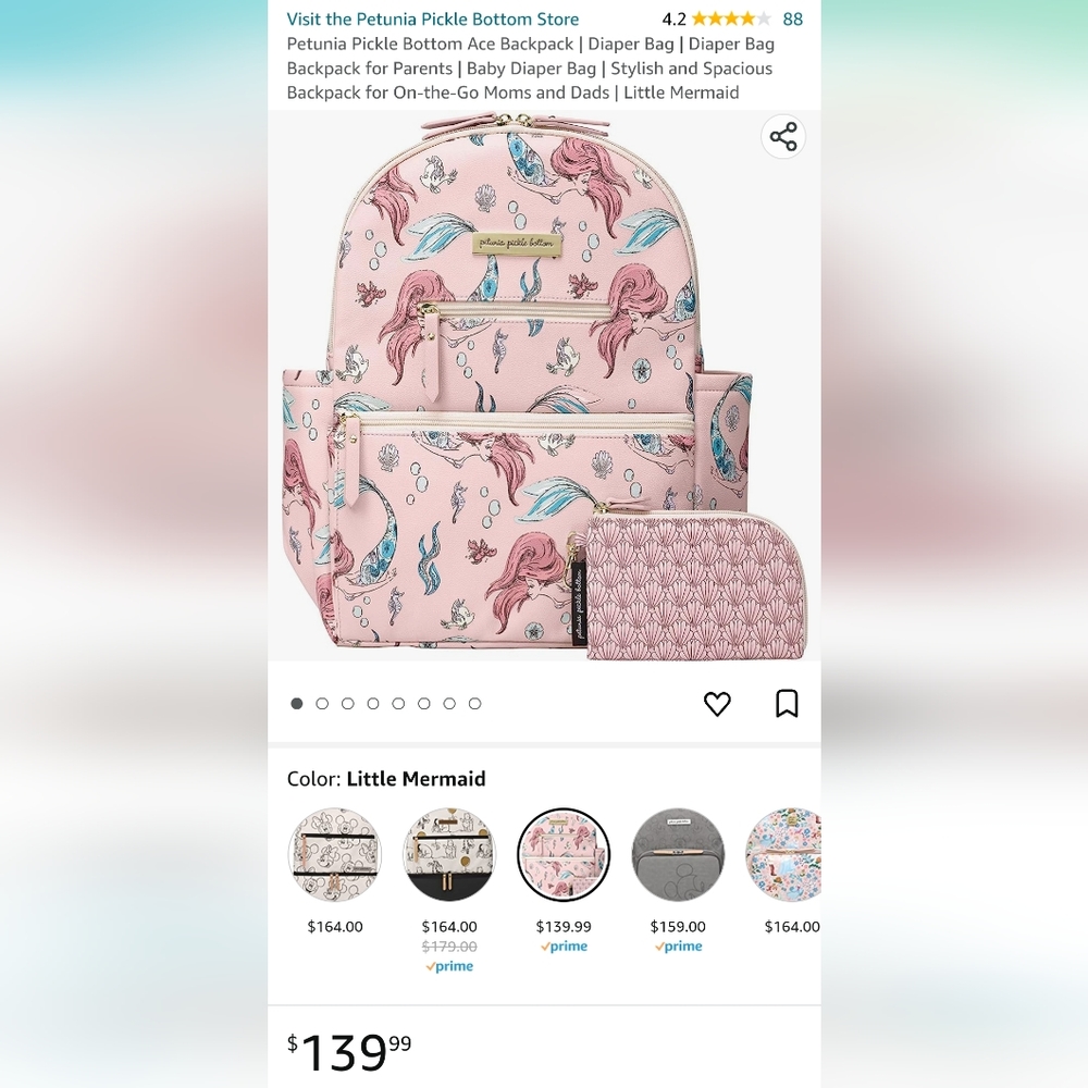 Petunia Pickle Bottom Little Mermaid Diaper Bag